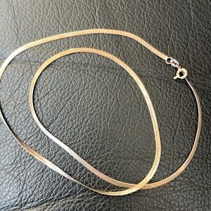 Sterling Silver Flat Herringbone Chain necklace
